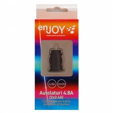 Laadukas autolaturi 4,8A 2xUSB